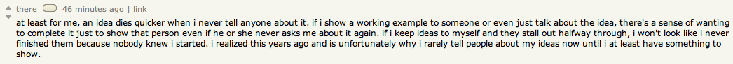 A standard neutral orb next to a Hacker News comment